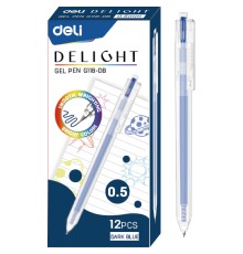 Ручка гелев. Deli EG118-DB т.синие линия 0.5мм