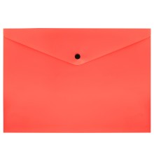 Конверт на кнопке Бюрократ -PK803TPINK A4 пластик 0.15мм коралловый