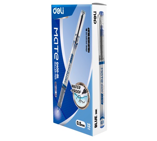 Ручка роллерн. Deli EQ400-BL синие линия 0.5мм
