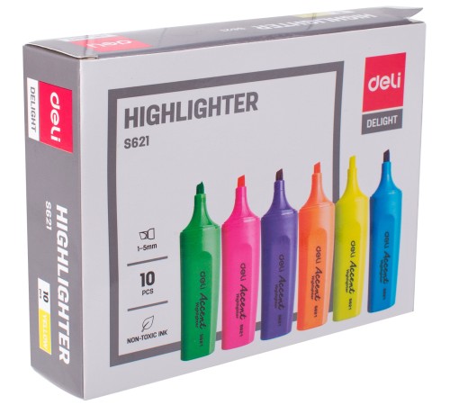 Текстовыделитель Deli ES621Syellow Macaron скошенный пиш. наконечник 1-5мм желтый