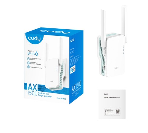 Ретранслятор Wi-Fi сигнала CUDY AX1500 Wi-Fi 6 Mesh Repeater