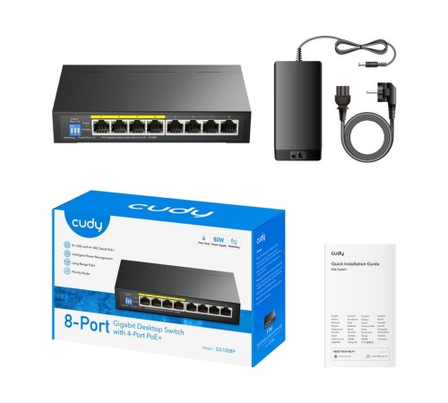 Коммутатор CUDY 8-Port Gigabit PoE+ Switch 60W