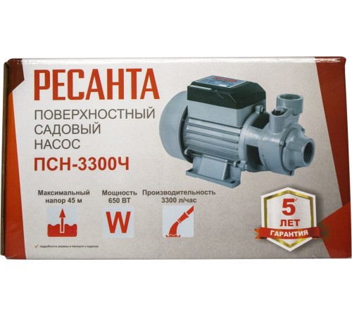 Насос вихревой Ресанта ПСН-3300Ч 650Вт 3300л/час (77/4/3) Насос вихревой Ресанта ПСН-3300Ч 650Вт 3300л/час (77/4/3)