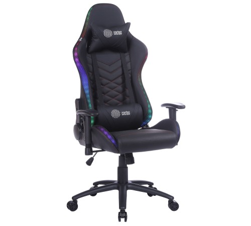 Кресло игровое Cactus CS-CHR-0099BLR черный/красный эко.кожа металл Кресло игровое Cactus CS-CHR-0099BLR черный/красный эко.кожа металл