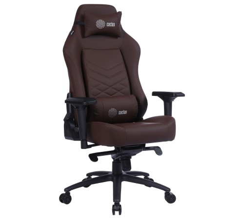 Кресло игровое Cactus CS-CHR-0112BR коричневый эко.кожа металл