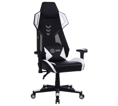 Кресло игровое Cactus CS-CHR-090BLW черный/белый эко.кожа пластик