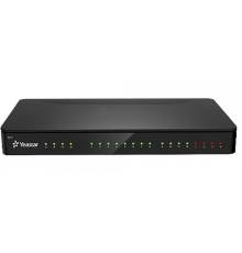 YEASTAR IP-АТС до 20 абонентов и 8 одновременных вызовов, позволяет подключать аналоговые линии/телефоны, BRI, GSM, UMTS-линии посредством дополнительных модулей, имеет в составе 8 предустановленных ( (S412)