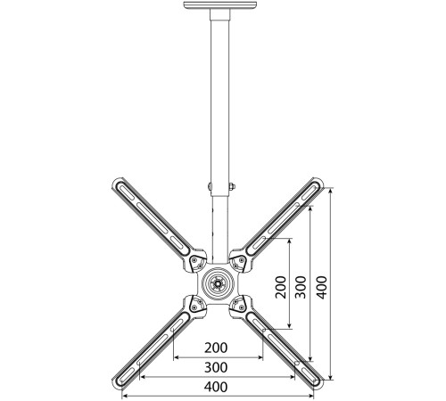 Кронштейн для телевизора Cactus CS-CP07 черный 23"-55" макс.45кг потолочный поворот и наклон