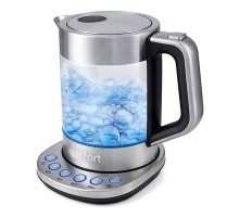 Чайник электрический Kitfort КТ-616 1.5л. 2200Вт серебристый/черный (корпус: нержавеющая сталь/стекло)