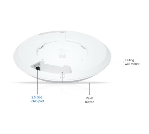 UBIQUITI U7-LR Точка доступа 2,4+5 ГГц, Wi-Fi 7, 3х3 MU-MIMO, 802.3af, 1х 2,5G RJ45