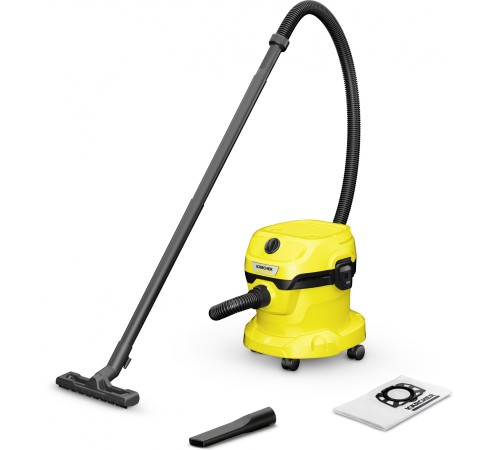 Строительный пылесос Karcher WD 2 Plus V-12/4/18 1000Вт (уборка: сухая/сбор воды) желтый