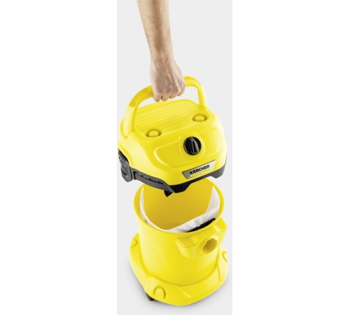 Строительный пылесос Karcher WD 2 Plus V-12/4/18 1000Вт (уборка: сухая/сбор воды) желтый