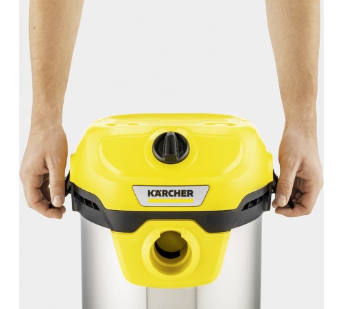 Строительный пылесос Karcher WD 2 Plus S V-15/4/18 1000Вт (уборка: сухая/сбор воды) желтый