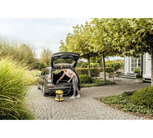 Строительный пылесос Karcher WD 2 Plus S V-15/4/18 1000Вт (уборка: сухая/сбор воды) желтый
