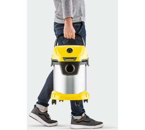 Строительный пылесос Karcher WD 3 S V-17/4/20 1000Вт (уборка: сухая/сбор воды) желтый Строительный пылесос Karcher WD 3 S V-17/4/20 1000Вт (уборка: сухая/сбор воды) желтый