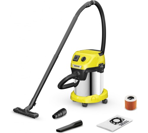 Строительный пылесос Karcher WD 3 P S V-17/4/20 1000Вт (уборка: сухая/сбор воды) желтый Строительный пылесос Karcher WD 3 P S V-17/4/20 1000Вт (уборка: сухая/сбор воды) желтый