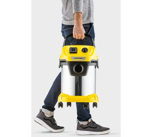 Строительный пылесос Karcher WD 3 P S V-17/4/20 1000Вт (уборка: сухая/сбор воды) желтый Строительный пылесос Karcher WD 3 P S V-17/4/20 1000Вт (уборка: сухая/сбор воды) желтый
