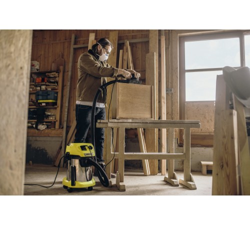 Строительный пылесос Karcher WD 3 P S V-17/4/20 1000Вт (уборка: сухая/сбор воды) желтый Строительный пылесос Karcher WD 3 P S V-17/4/20 1000Вт (уборка: сухая/сбор воды) желтый