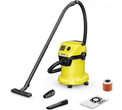 Строительный пылесос Karcher WD 3 P V-17/4/20 1000Вт (уборка: сухая/сбор воды) желтый Строительный пылесос Karcher WD 3 P V-17/4/20 1000Вт (уборка: сухая/сбор воды) желтый