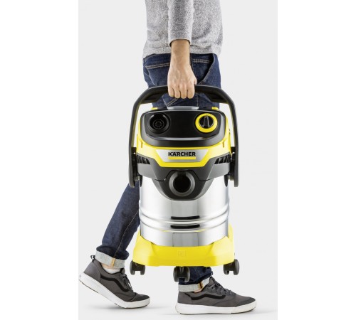 Строительный пылесос Karcher WD 5 S V-25/5/22 1100Вт (уборка: сухая/сбор воды) желтый Строительный пылесос Karcher WD 5 S V-25/5/22 1100Вт (уборка: сухая/сбор воды) желтый