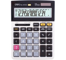 Калькулятор настольный Deli E1672C серебристый 14-разр.