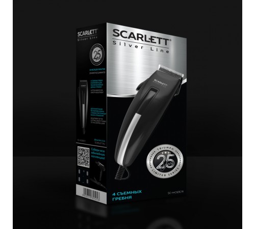 Машинка для стрижки Scarlett SC-HC63C11 черный 15Вт (насадок в компл:4шт)