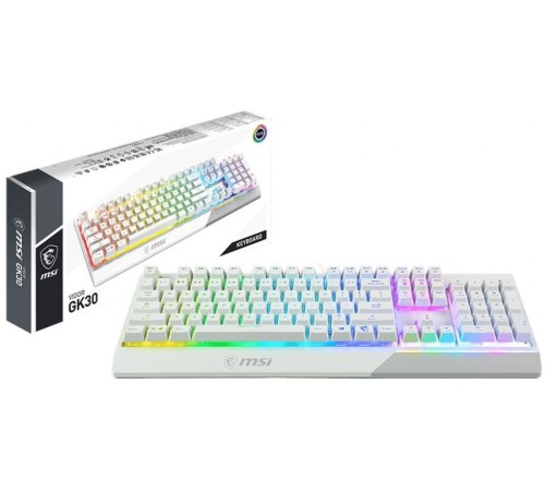 Клавиатура MSI Vigor GK30 белый USB Multimedia for gamer LED (подставка для запястий) Клавиатура MSI Vigor GK30 белый USB Multimedia for gamer LED (подставка для запястий)