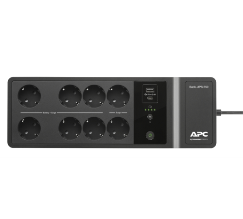 ИБП APC Back-UPS 850ВА, 520ватт, 230В, 6 розеток с батарейной защитой и 2 с сетевой фильтрацией, порт для зарядки USB Type-C and A, черный APC by Schneider Electric APC Back-UPS 850VA (BE850G2-RS) ИБП APC Back-UPS 850ВА, 520ватт, 230В, 6 розеток с батарейной защитой и 2 с сетевой фильтрацией, порт для зарядки USB Type-C and A, черный APC by Schneider Electric APC Back-UPS 850VA (BE850G2-RS)