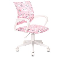 Кресло детское Бюрократ BUROKIDS 1 W розовый единороги крестовина пластик пластик белый