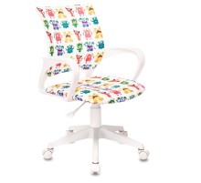 Кресло детское Бюрократ BUROKIDS 1 W белый монстры крестовина пластик пластик белый