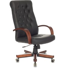 Кресло руководителя Бюрократ T-9928WALNUT/ECO черный эко.кожа крестовина металл/дерево
