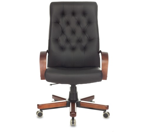 Кресло руководителя Бюрократ T-9928WALNUT/ECO черный эко.кожа крестовина металл/дерево