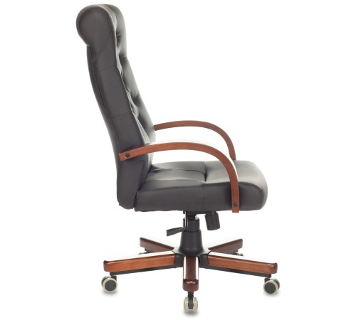 Кресло руководителя Бюрократ T-9928WALNUT/ECO черный эко.кожа крестовина металл/дерево