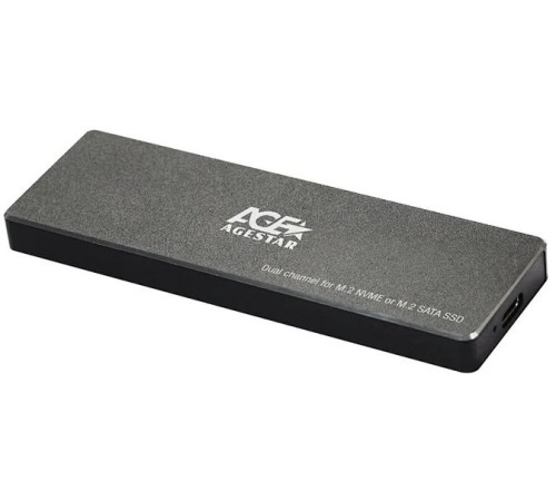 Внешний корпус SSD AgeStar 31UBVS6C NVMe/SATA USB 3.2 алюминий черный M2 2280 м Внешний корпус SSD AgeStar 31UBVS6C NVMe/SATA USB 3.2 алюминий черный M2 2280 м