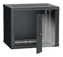 Шкаф коммутационный ITK Linea W (LWR5-09U64-GF) 9U 600x450мм пер.дв.стекл 90кг черный 350мм 24.5кг 200град. 500мм IP20