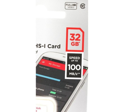 Карта памяти SanDisk Ultra microSDHC 32GB 100MB/s