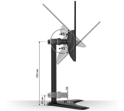 Настольная подставка ExeGate EDM1-3210-11D (для одного монитора 15"-32", VESA 75x75, 100x100, макс. нагрузка 10 кг, наклон -45°/+45°, поворот -45°/+45°, регулировка по высоте, цвет черный) Настольная подставка ExeGate EDM1-3210-11D (для одного монитора 15"-32", VESA 75x75, 100x100, макс. нагрузка 10 кг, наклон -45°/+45°, поворот -45°/+45°, регулировка по высоте, цвет черный)