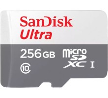 Флеш карта microSDXC 256Gb Class10 Sandisk SDSQUNR-256G-GN3MN Ultra w/o adapter