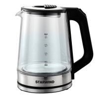 Чайник электрический Starwind SKG5778 2л. 2000Вт черный/прозрачный (корпус: стекло)