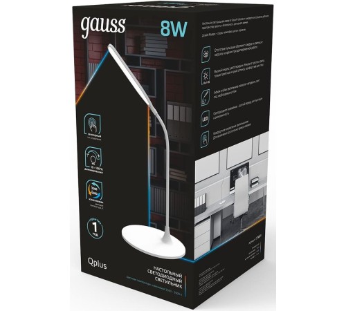 Светильник Gauss GT5021 настольный на подставке белый 8Вт Светильник Gauss GT5021 настольный на подставке белый 8Вт