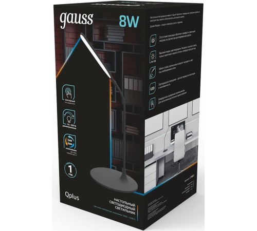 Светильник Gauss GT5022 настольный на подставке черный 8Вт Светильник Gauss GT5022 настольный на подставке черный 8Вт
