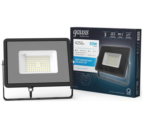 Прожектор уличный Gauss Qplus 690511350 светодиодный 50Втсерый Прожектор уличный Gauss Qplus 690511350 светодиодный 50Втсерый
