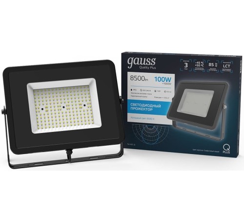 Прожектор уличный Gauss Qplus 690511100 светодиодный 100Втсерый Прожектор уличный Gauss Qplus 690511100 светодиодный 100Втсерый