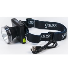 Фонарь налобный Gauss GFL401 черный 5Вт лам.:светодиод. (GF401)