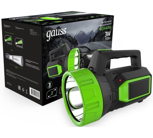 Прожектор Gauss GFL604 черный 3Вт лам.:светодиод. (GF604) Прожектор Gauss GFL604 черный 3Вт лам.:светодиод. (GF604)