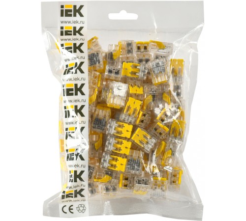 Клемма IEK СМК UKZ60-412-100 2x 0.2-0.4мм2 дл.19мм ш.13.5мм желтый/серый (упак.:100шт)