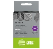 Картридж ленточный Cactus CS-TZE141 TZe-141 черный для Brother PT-P700, P750W, P900W, P950W, PT-D210, D450VP, D600VP, PT-2430PC, 2700VP