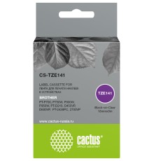 Картридж ленточный Cactus CS-TZE141 TZe-141 черный для Brother PT-P700, P750W, P900W, P950W, PT-D210, D450VP, D600VP, PT-2430PC, 2700VP