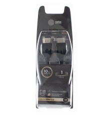 Кабель аудио-видео Cactus CS-HDMI.2-1 HDMI (m)/HDMI (m) 1м. Позолоченные контакты черный