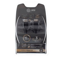 Кабель аудио-видео Cactus CS-HDMI.2-3 HDMI (m)/HDMI (m) 3м. Позолоченные контакты черный